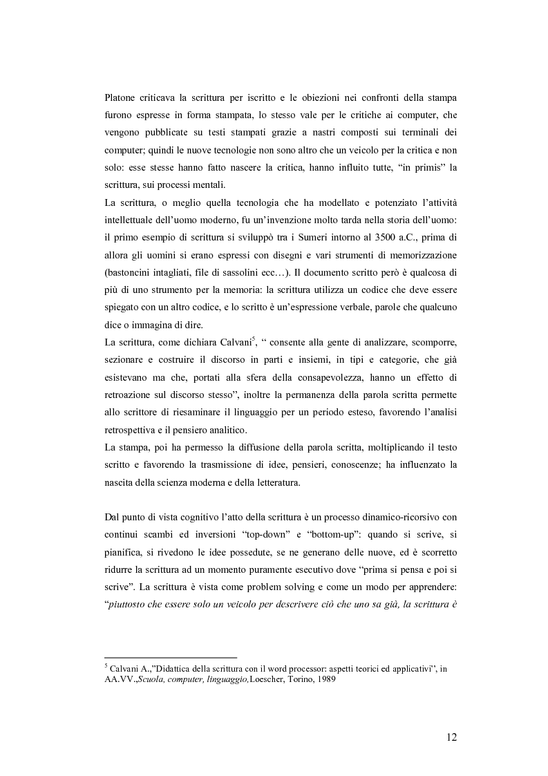 Anteprima della tesi: La videoscrittura: riflessione sulla lingua e produzione del testo., Pagina 8
