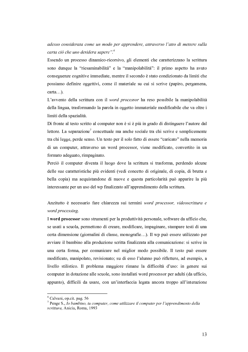 Anteprima della tesi: La videoscrittura: riflessione sulla lingua e produzione del testo., Pagina 9