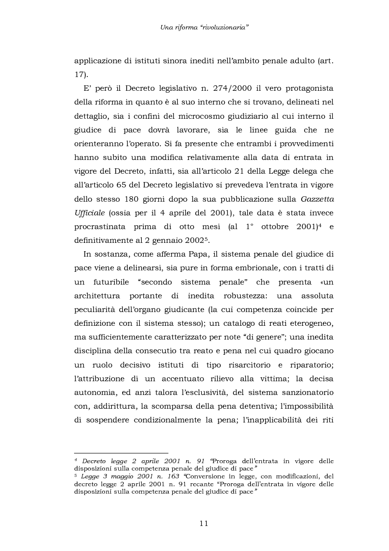 Anteprima della tesi: Le funzioni penali del Giudice di Pace. Un'indagine esplorativa nel distretto di Oristano, Pagina 11