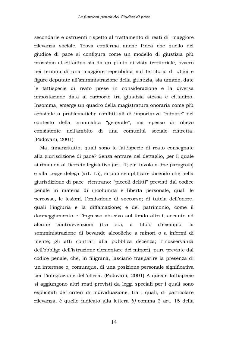 Anteprima della tesi: Le funzioni penali del Giudice di Pace. Un'indagine esplorativa nel distretto di Oristano, Pagina 14