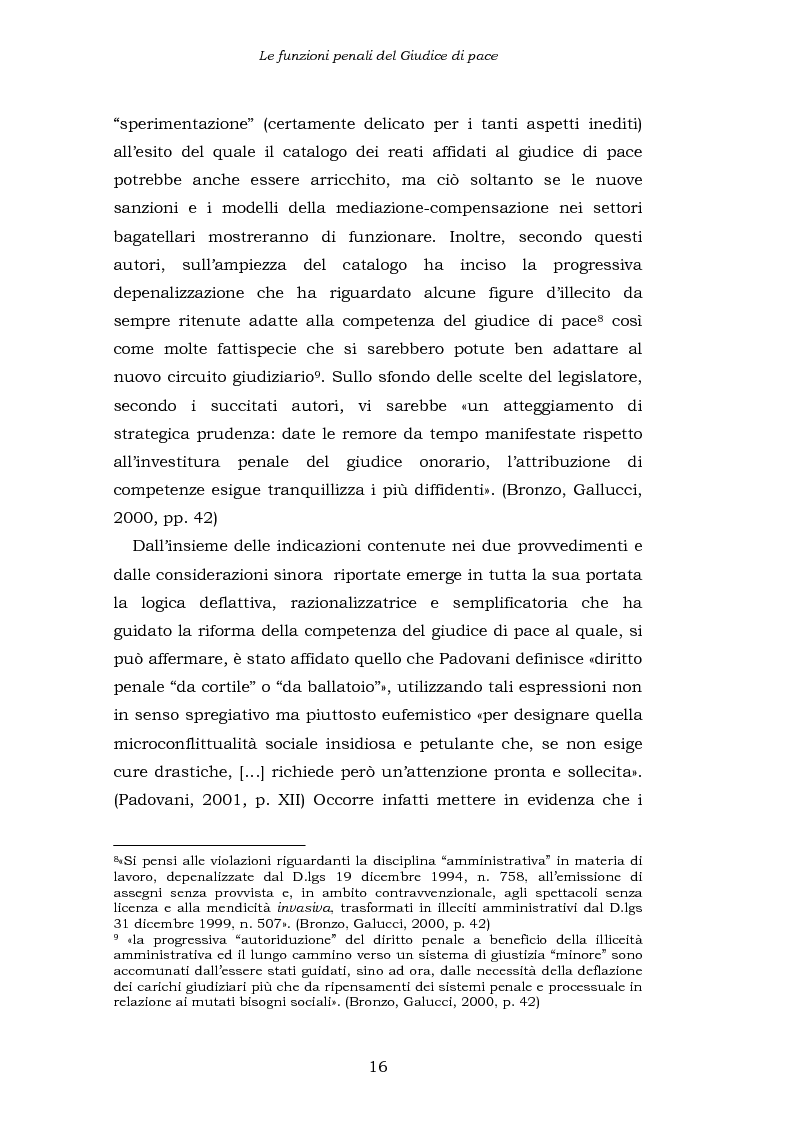 Anteprima della tesi: Le funzioni penali del Giudice di Pace. Un'indagine esplorativa nel distretto di Oristano, Pagina 16