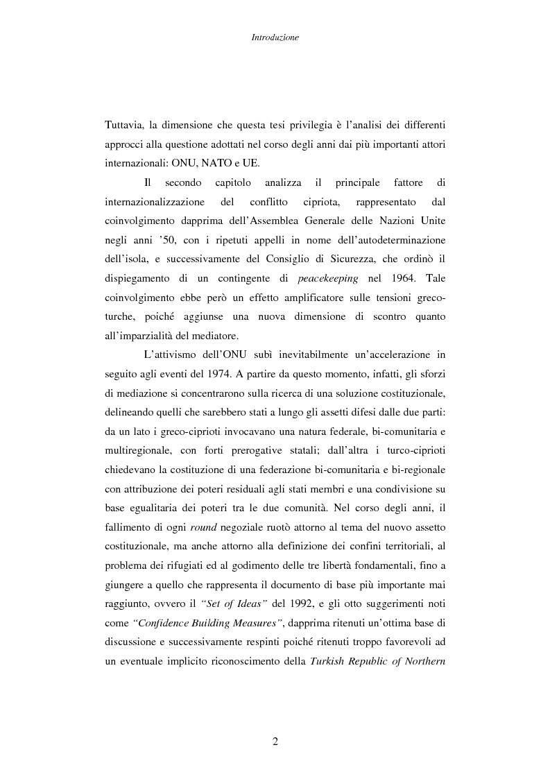 Anteprima della tesi: Cipro: oltre la mediazione. Un trentennio di fallimenti e la speranza di un compromesso europeo, Pagina 2