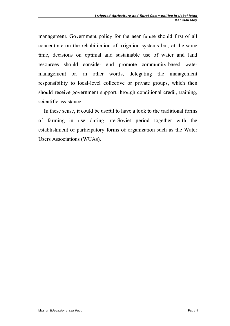 Anteprima della tesi: Irrigated agriculture and rural communities in Uzbekistan, Pagina 3