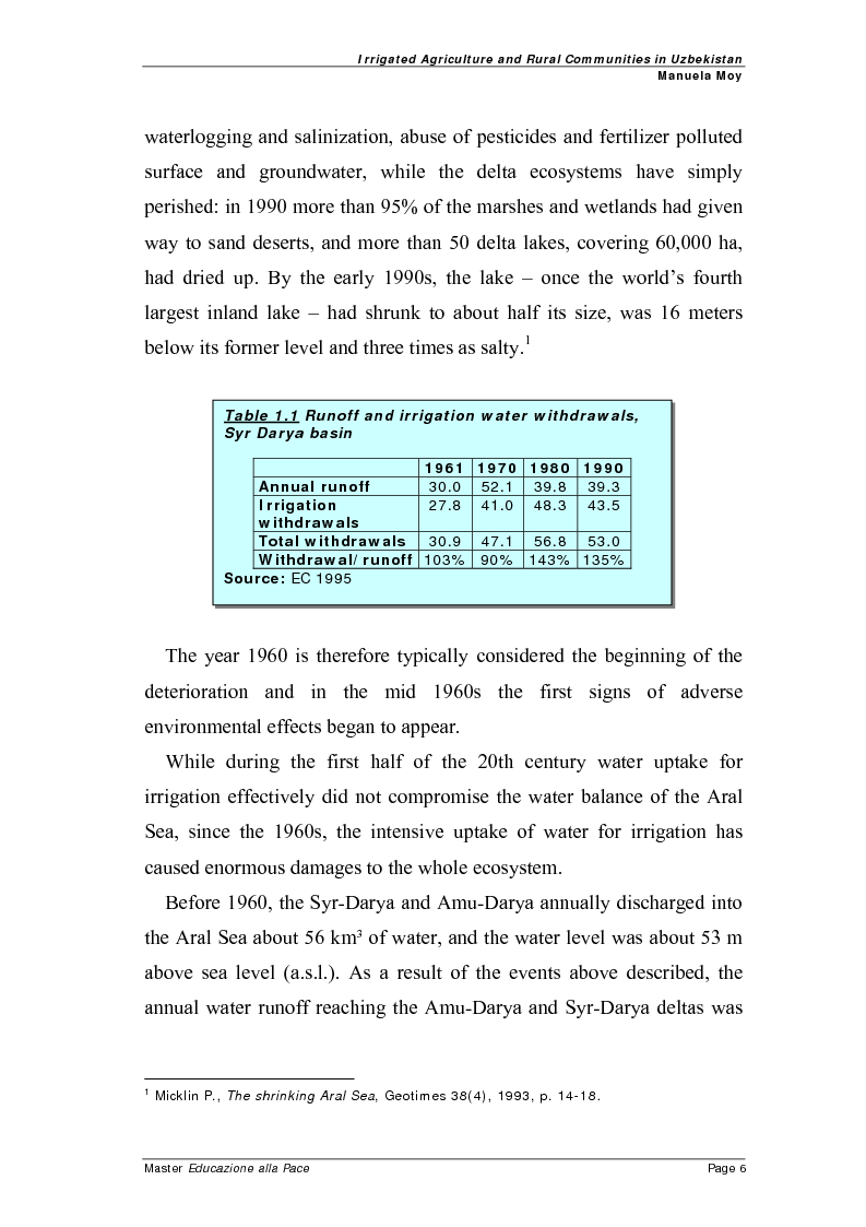 Anteprima della tesi: Irrigated agriculture and rural communities in Uzbekistan, Pagina 5