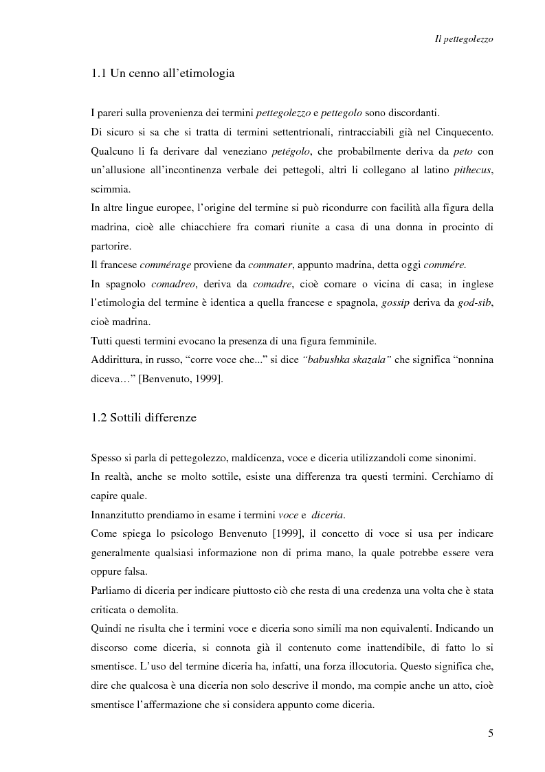 Anteprima della tesi: Spesso, ma non sempre, l'apparenza inganna. Reputazione e pettegolezzo come forme di controllo sociale., Pagina 5