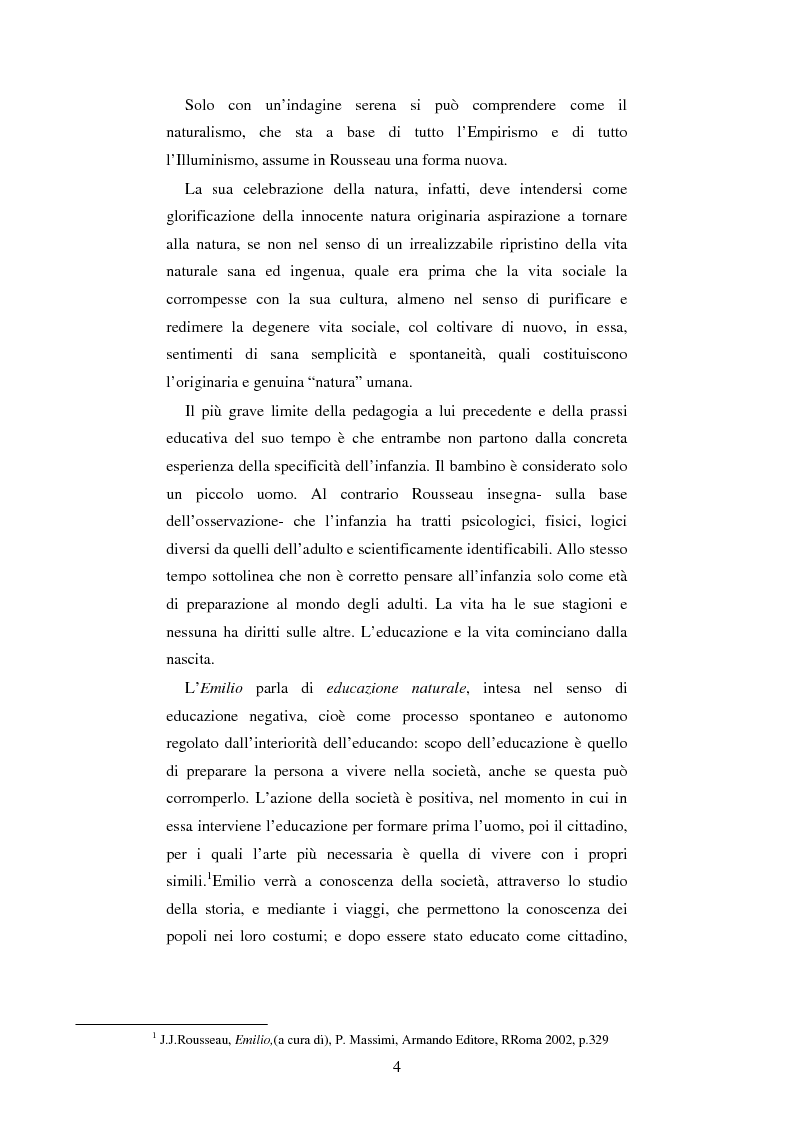 Anteprima della tesi: L'educazione naturale di Rousseau, Pagina 2