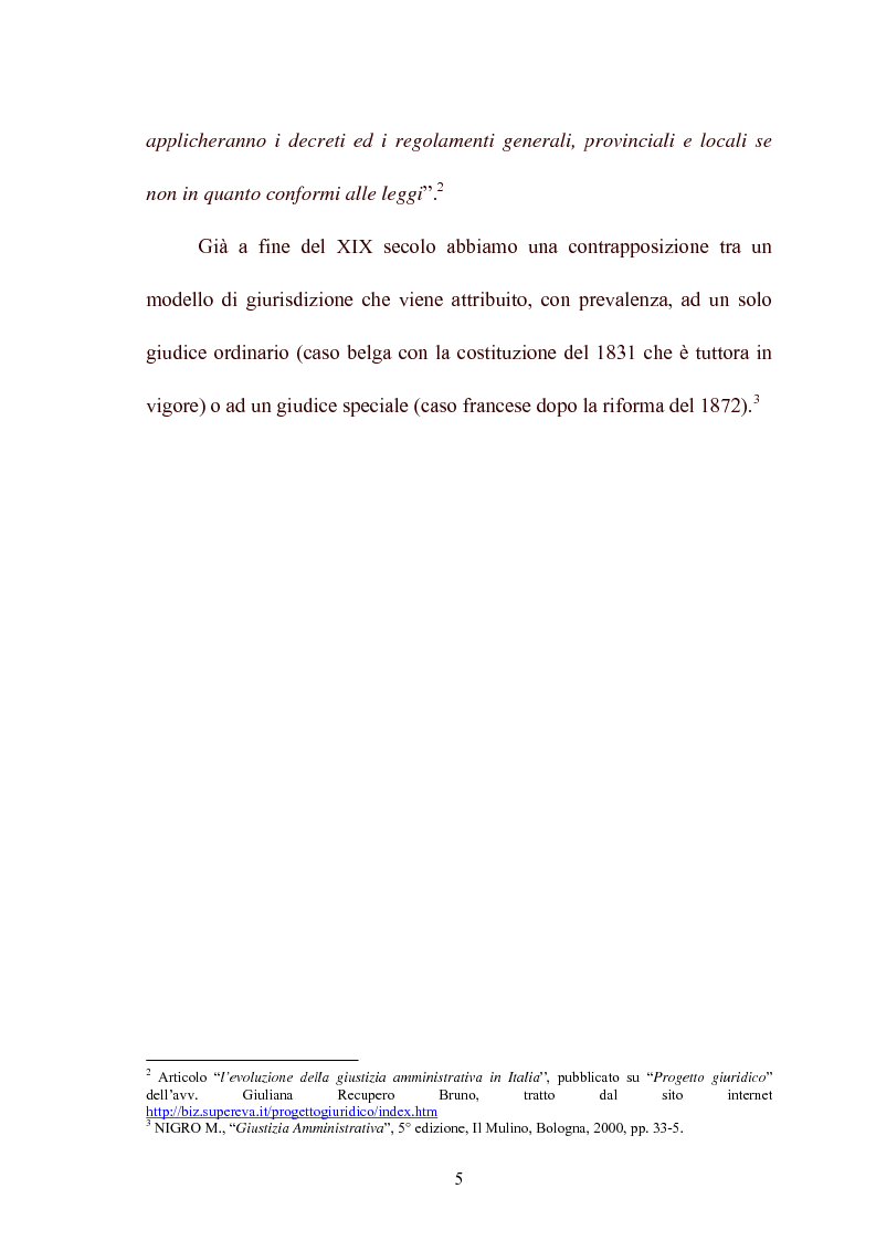 Anteprima della tesi: Modelli di giurisdizione amministrativa in Italia e nei paesi dell'Unione Europea, Pagina 7