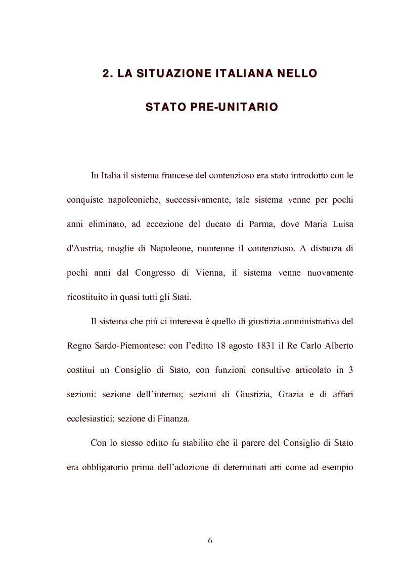 Anteprima della tesi: Modelli di giurisdizione amministrativa in Italia e nei paesi dell'Unione Europea, Pagina 8