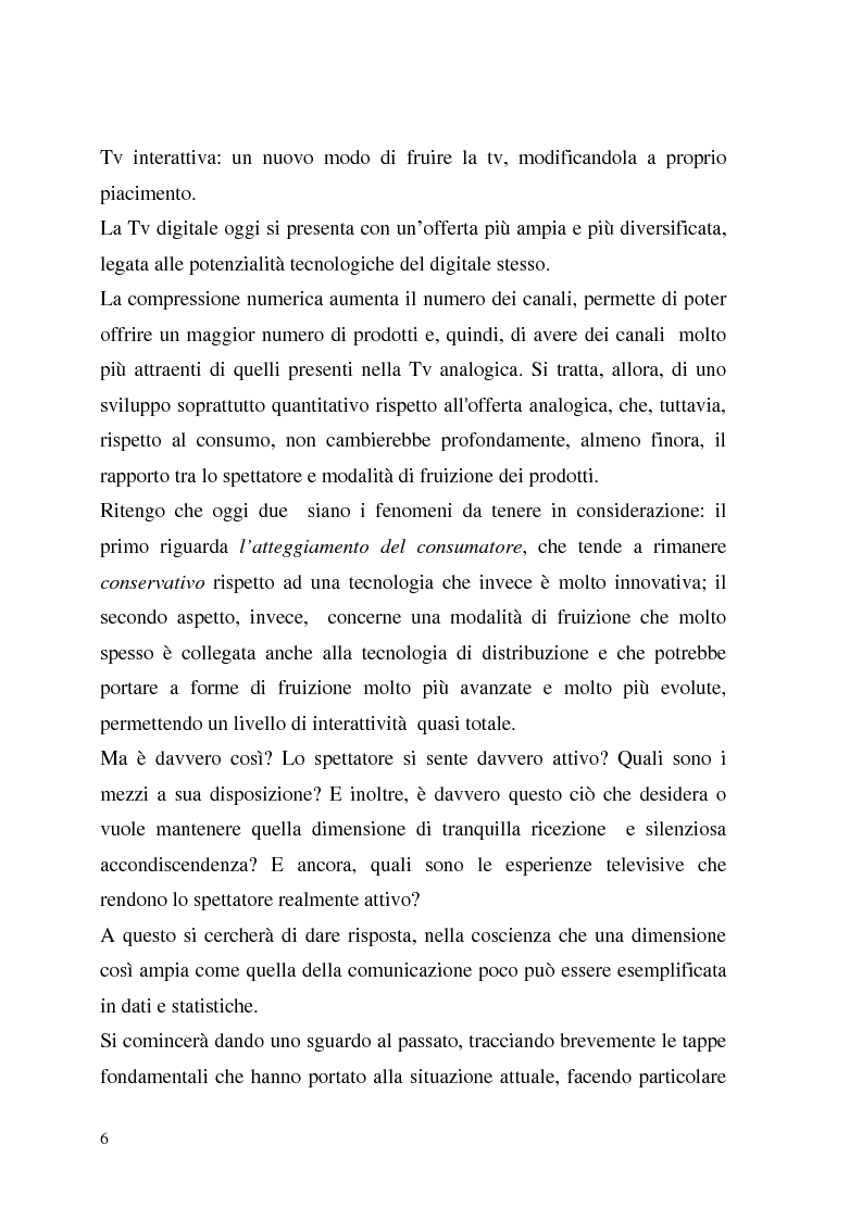 Anteprima della tesi: La Tv digitale come personal medium. Rai Click, la prima Tv on Demand in Italia., Pagina 2