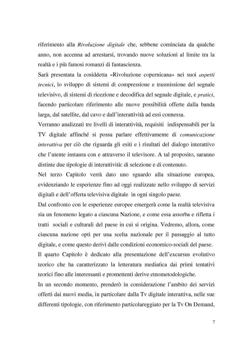 Anteprima della tesi: La Tv digitale come personal medium. Rai Click, la prima Tv on Demand in Italia., Pagina 3
