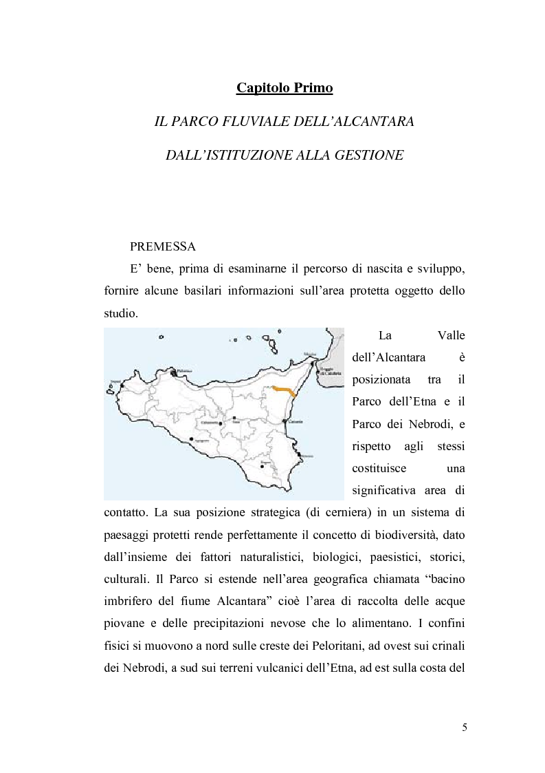 Anteprima della tesi: Aspetti economici e strutturali del Parco Fluviale dell'Alcantara, Pagina 3