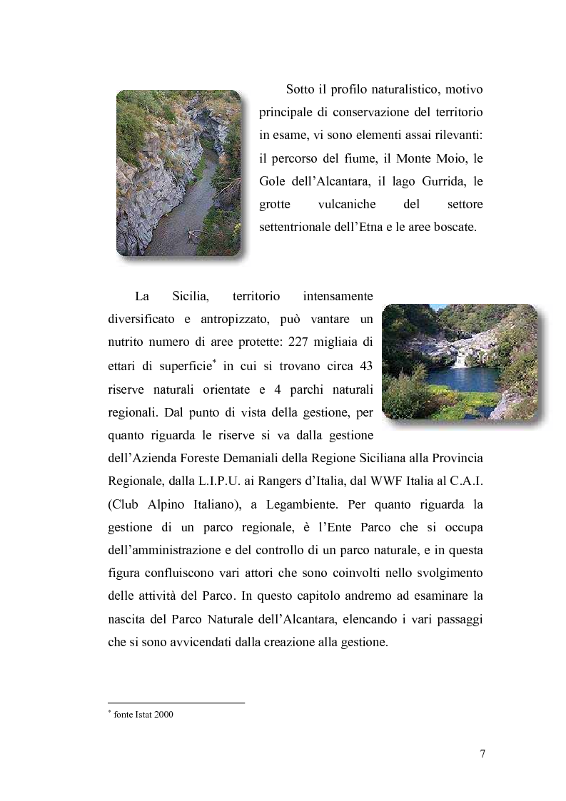 Anteprima della tesi: Aspetti economici e strutturali del Parco Fluviale dell'Alcantara, Pagina 5