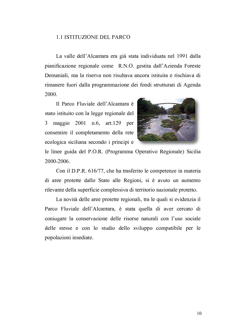 Anteprima della tesi: Aspetti economici e strutturali del Parco Fluviale dell'Alcantara, Pagina 8