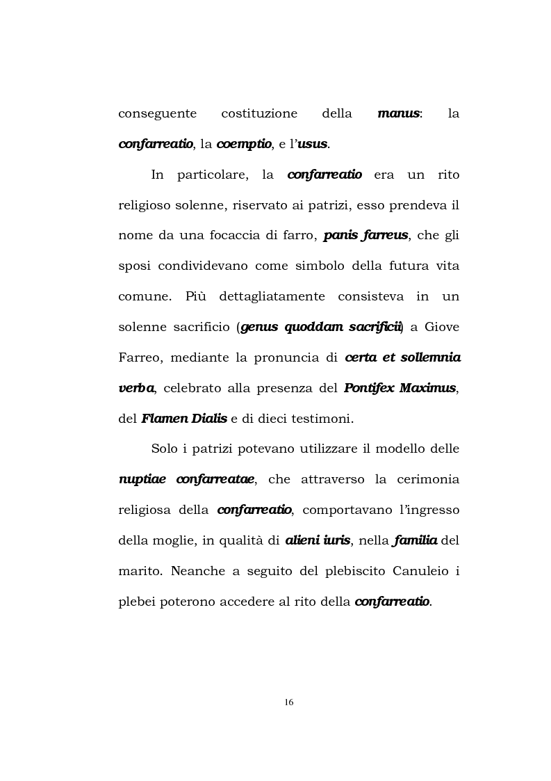 Anteprima della tesi: Il matrimonio romano, Pagina 14