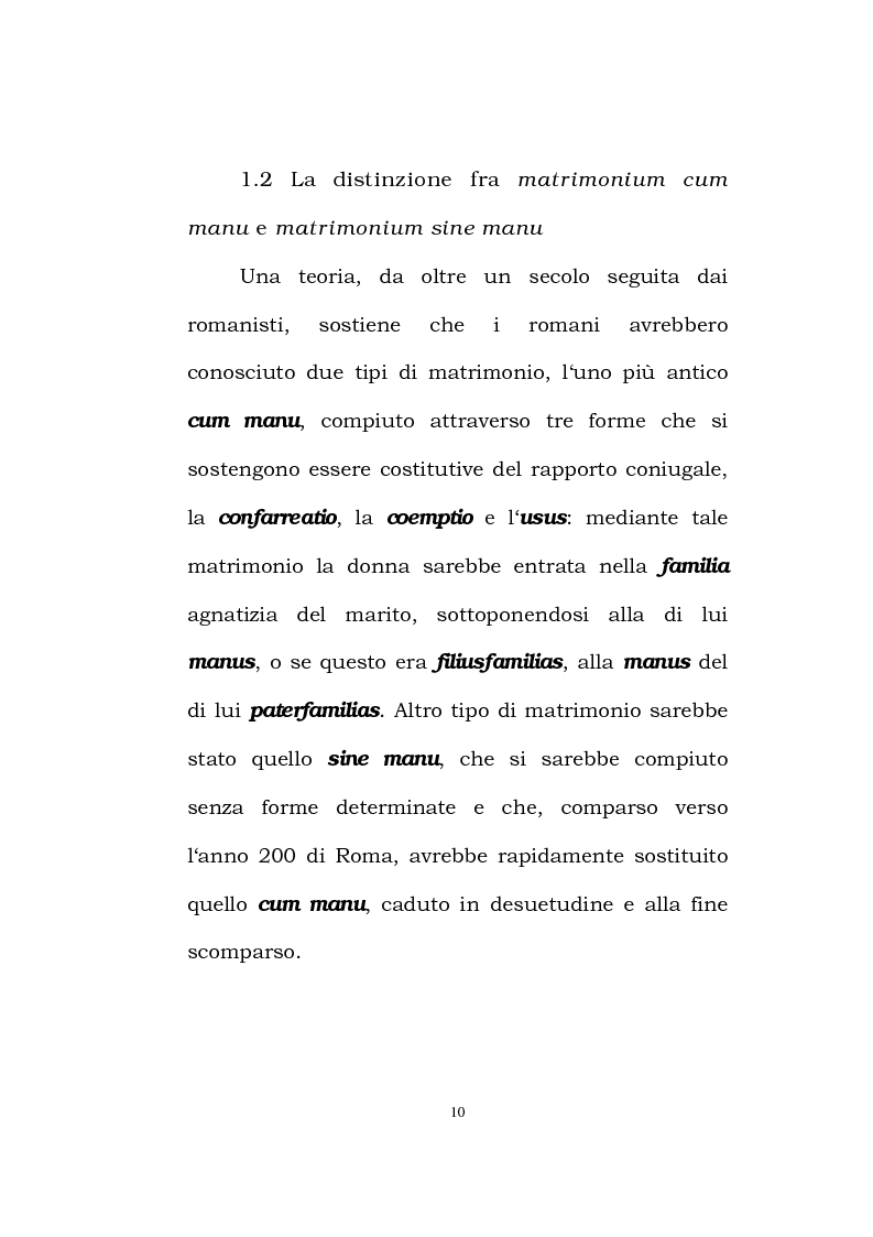 Anteprima della tesi: Il matrimonio romano, Pagina 8
