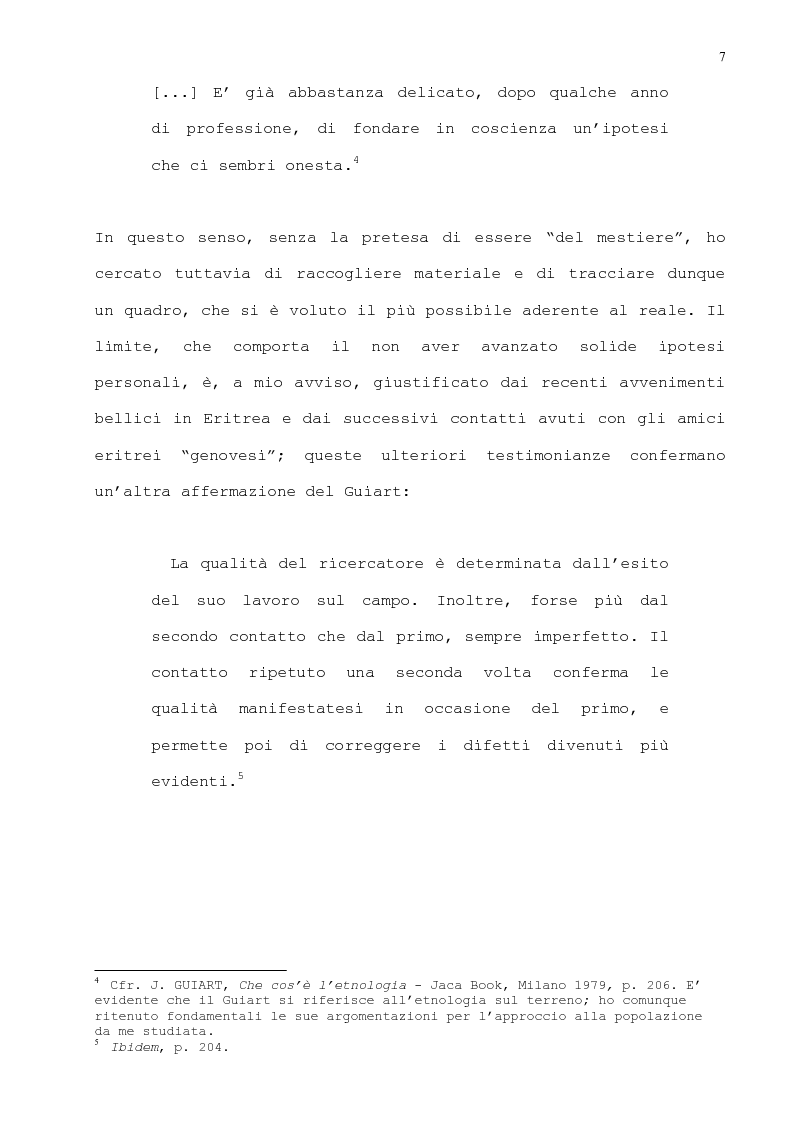 Anteprima della tesi: L'immigrazione eritrea a Genova. Aspetti sociali e culturali, Pagina 4