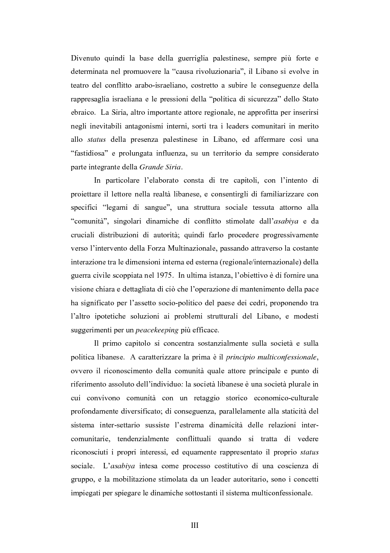 Anteprima della tesi: L'intervento della Forza Multinazionale in Libano nel 1982, Pagina 3
