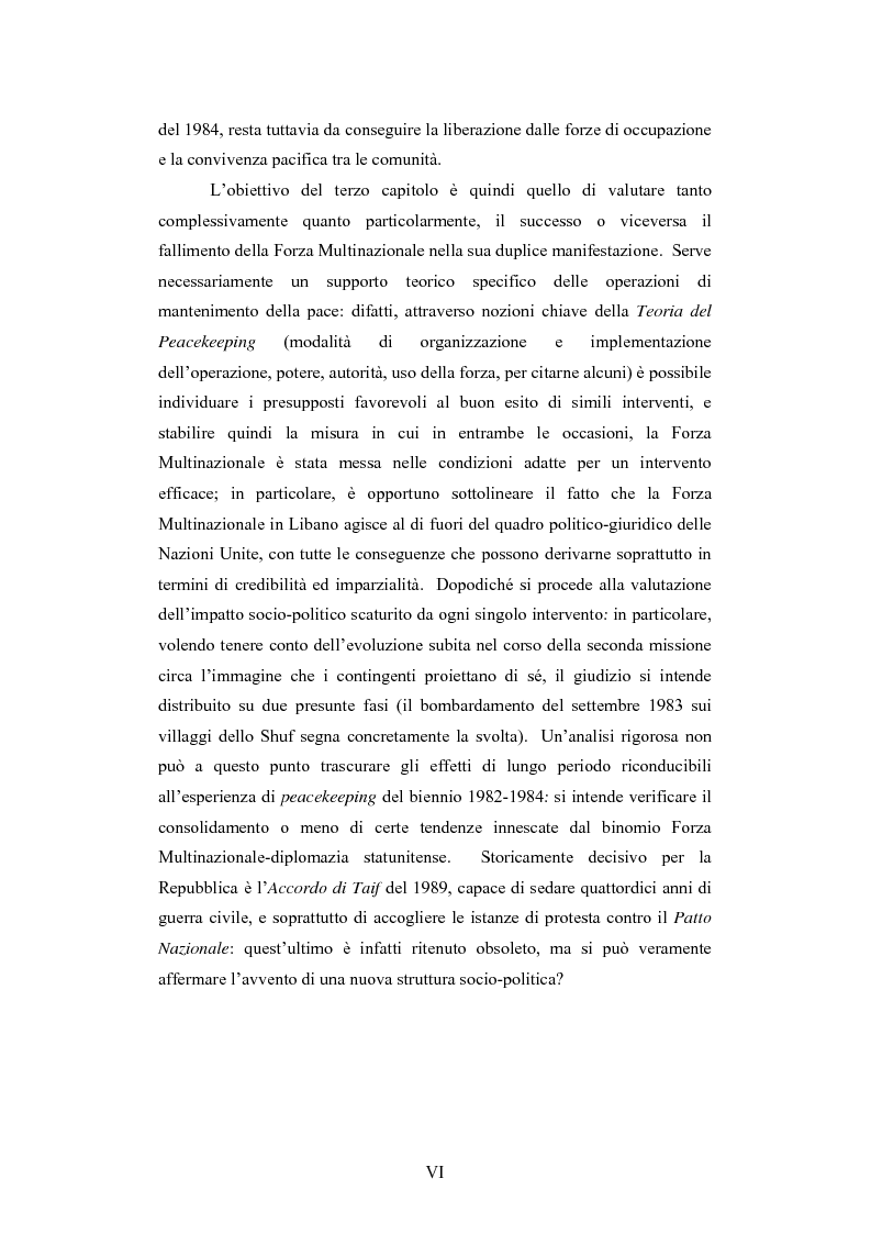 Anteprima della tesi: L'intervento della Forza Multinazionale in Libano nel 1982, Pagina 6