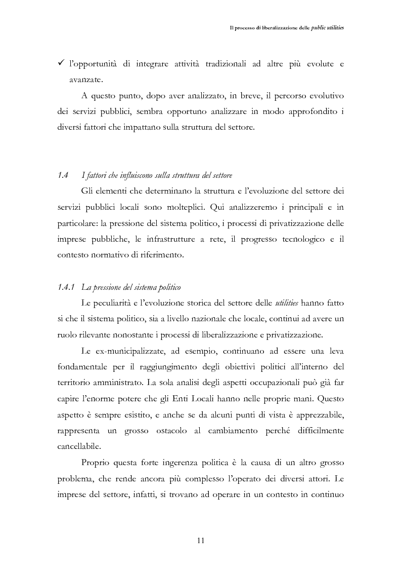 Anteprima della tesi: La liberalizzazione del settore delle utilities. Opportunità o nuova minaccia per la Regione Campania?, Pagina 14