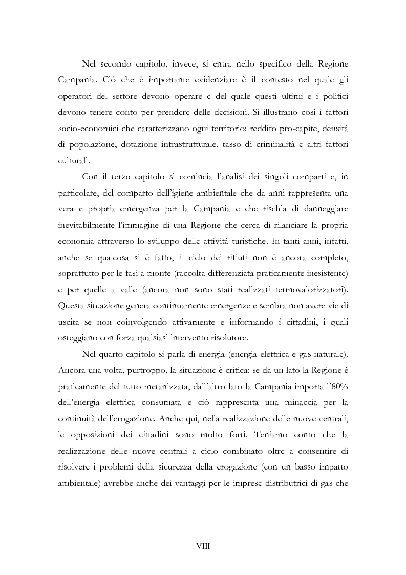 Anteprima della tesi: La liberalizzazione del settore delle utilities. Opportunità o nuova minaccia per la Regione Campania?, Pagina 2