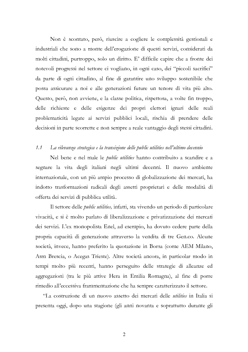 Anteprima della tesi: La liberalizzazione del settore delle utilities. Opportunità o nuova minaccia per la Regione Campania?, Pagina 5