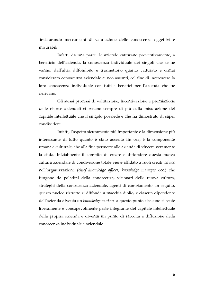 Anteprima della tesi: Knowledge Management: dalla tassonomia dei progetti al modello gestionale, Pagina 3