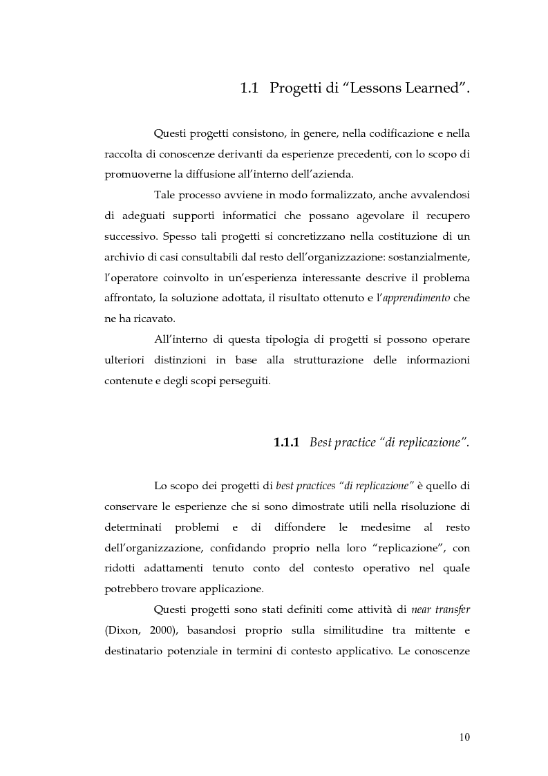 Anteprima della tesi: Knowledge Management: dalla tassonomia dei progetti al modello gestionale, Pagina 7