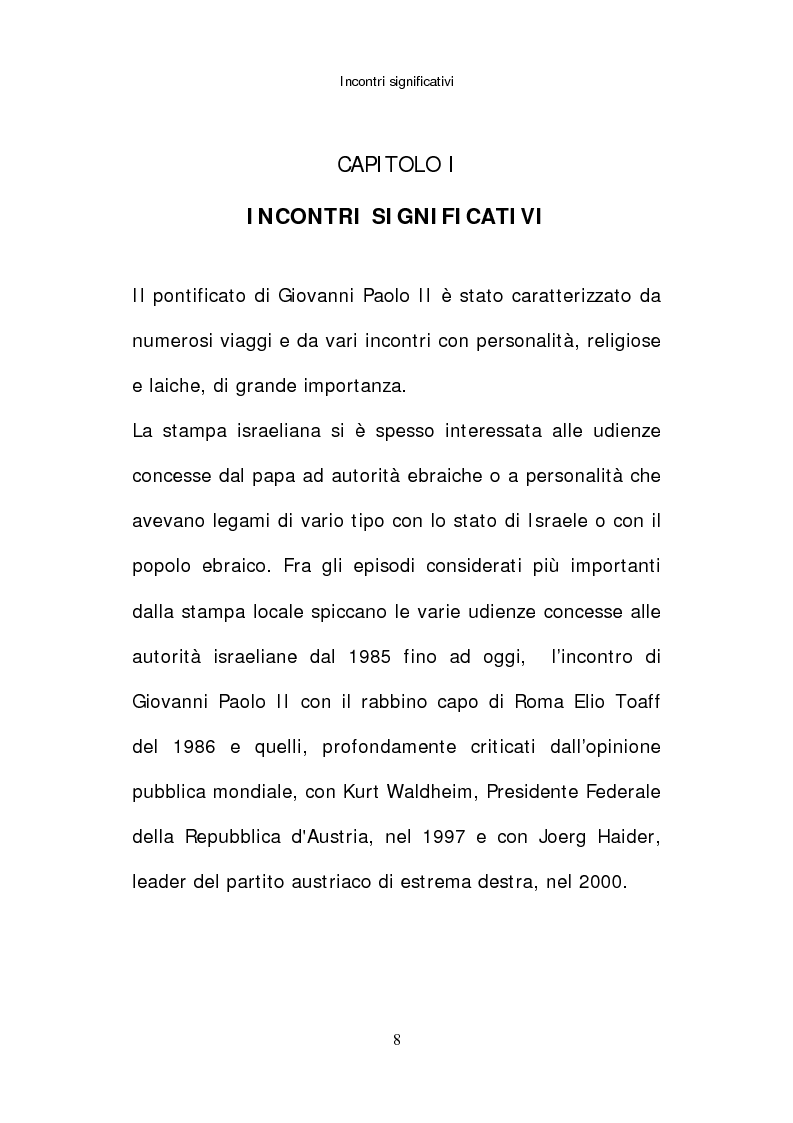 Anteprima della tesi: Il papato di Giovanni Paolo II nella stampa israeliana, Pagina 6
