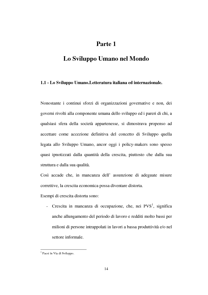 Anteprima della tesi: Lo Sviluppo Umano nei Paesi arabi, Pagina 12