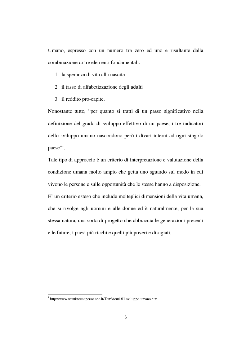 Anteprima della tesi: Lo Sviluppo Umano nei Paesi arabi, Pagina 6
