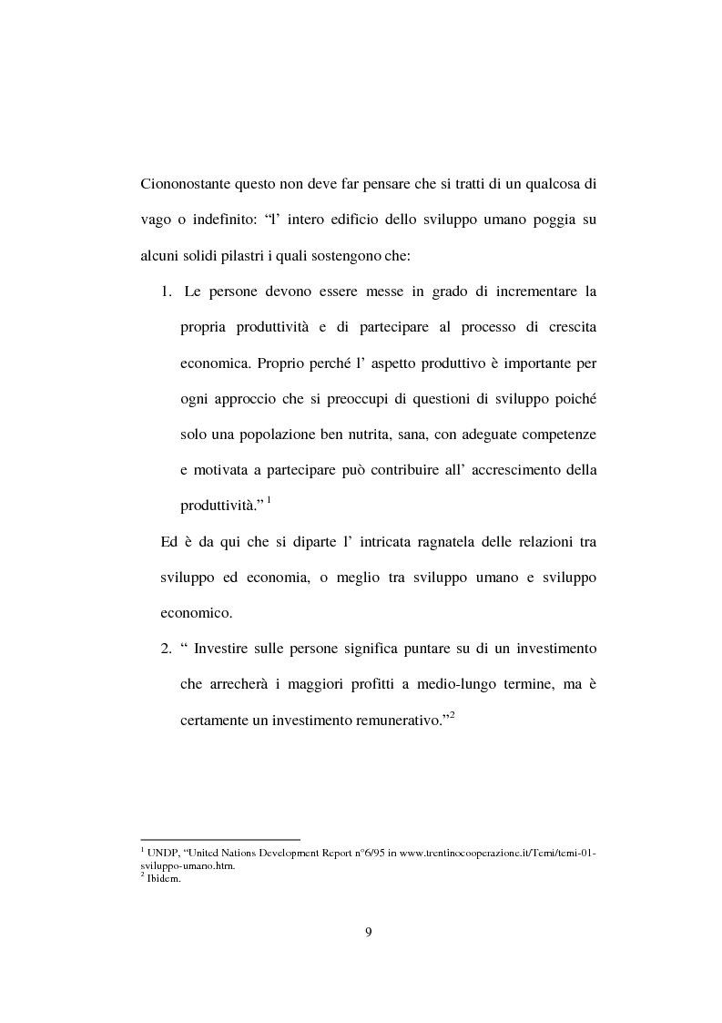 Anteprima della tesi: Lo Sviluppo Umano nei Paesi arabi, Pagina 7