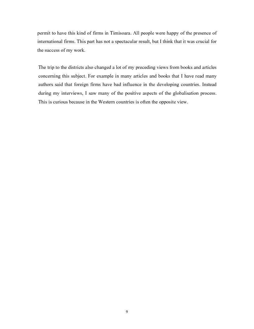 Anteprima della tesi: The impacts of Foreign Direct Investment on the working force of the Romanian industry, the case of Timisoara distric, Pagina 7