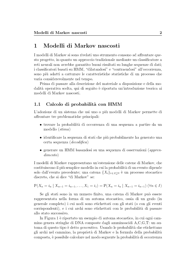 Anteprima della tesi: Riconoscimento di sequenze di amminoacidi tramite HMM, Pagina 2