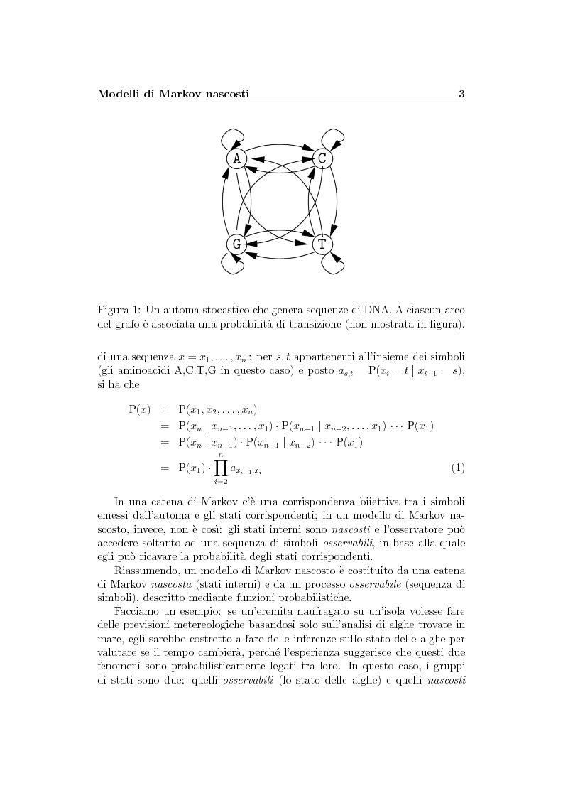 Anteprima della tesi: Riconoscimento di sequenze di amminoacidi tramite HMM, Pagina 3