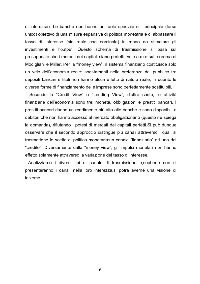 Anteprima della tesi: I meccanismi di trasmissione e i prezzi delle attività finanziarie, Pagina 4