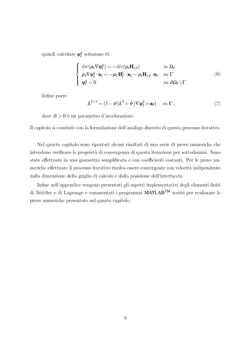 Anteprima della tesi: Metodo degli elementi finiti per l'approssimazione numerica del problema delle correnti parassite, Pagina 4