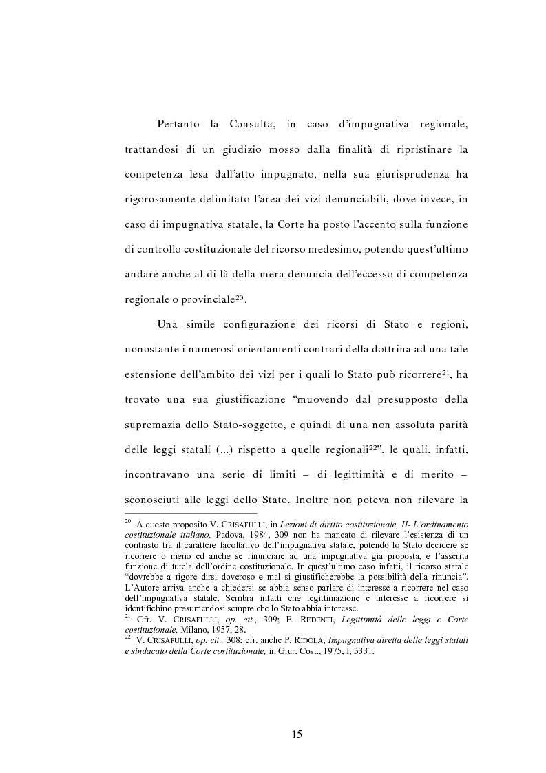 Anteprima della tesi: L'interesse a ricorrere nel giudizio di legittimità costituzionale in via principale, Pagina 11