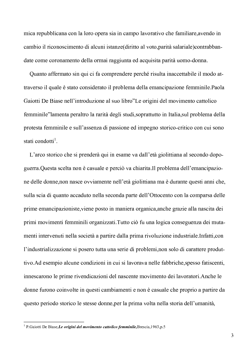 Anteprima della tesi: Le lotte per l'emancipazione della donna: dall'età giolittiana al secondo dopoguerra, Pagina 2