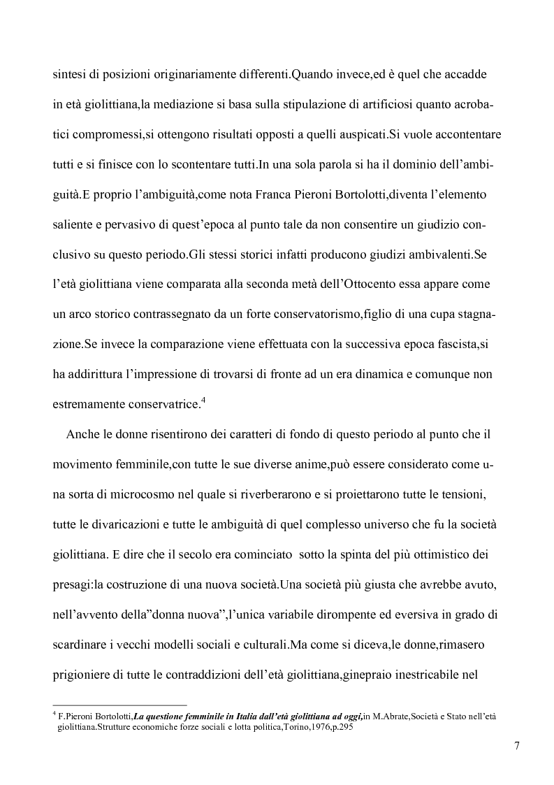 Anteprima della tesi: Le lotte per l'emancipazione della donna: dall'età giolittiana al secondo dopoguerra, Pagina 6