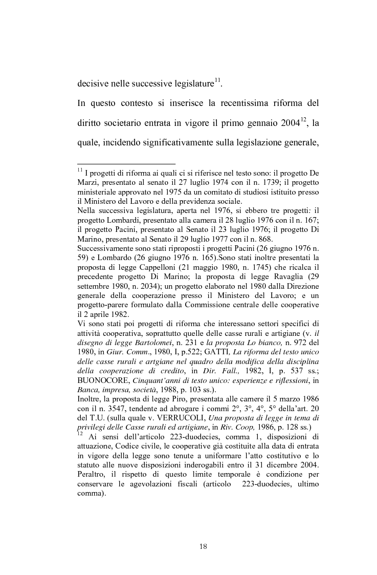 Anteprima della tesi: La posizione del socio lavoratore nelle cooperative di lavoro con particolare riferimento alla mutualità prevalente, Pagina 14