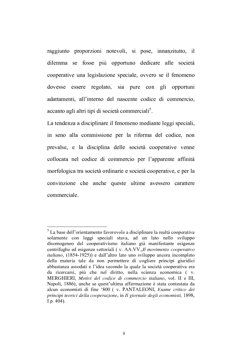 Anteprima della tesi: La posizione del socio lavoratore nelle cooperative di lavoro con particolare riferimento alla mutualità prevalente, Pagina 5