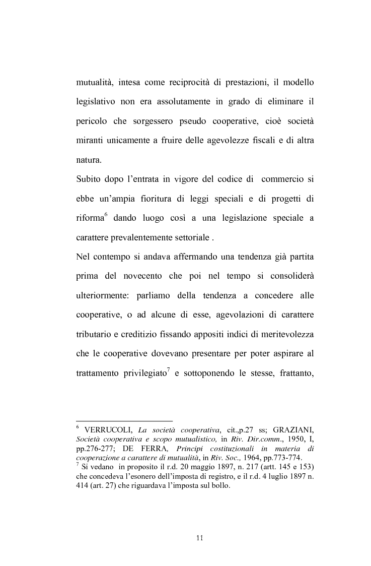 Anteprima della tesi: La posizione del socio lavoratore nelle cooperative di lavoro con particolare riferimento alla mutualità prevalente, Pagina 7