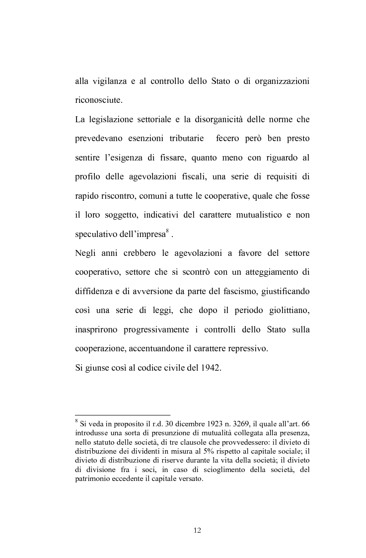 Anteprima della tesi: La posizione del socio lavoratore nelle cooperative di lavoro con particolare riferimento alla mutualità prevalente, Pagina 8
