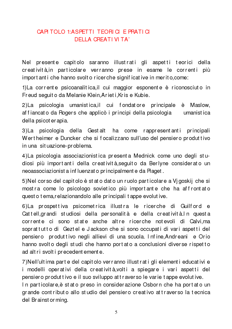 Anteprima della tesi: Metodi di indagine della creatività, Pagina 2