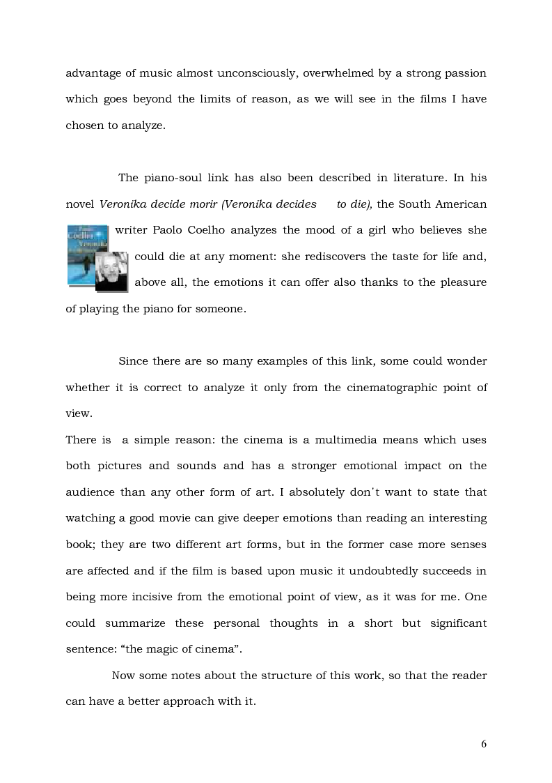 Anteprima della tesi: Il Pianoforte come espressione dell'anima: viaggio tra cinema e realtà, Pagina 6