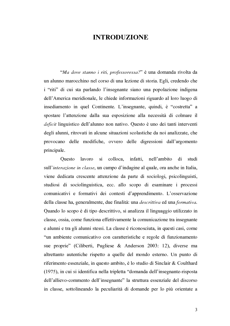Anteprima della tesi: ''Ma dove stanno i riti, professoressa?''. Interazione ed eventi esplicativi in contesti scolastici., Pagina 3