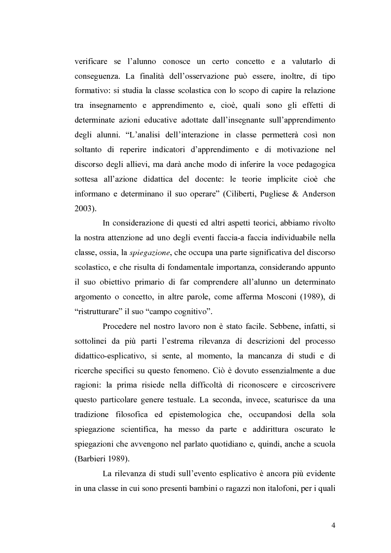 Anteprima della tesi: ''Ma dove stanno i riti, professoressa?''. Interazione ed eventi esplicativi in contesti scolastici., Pagina 4