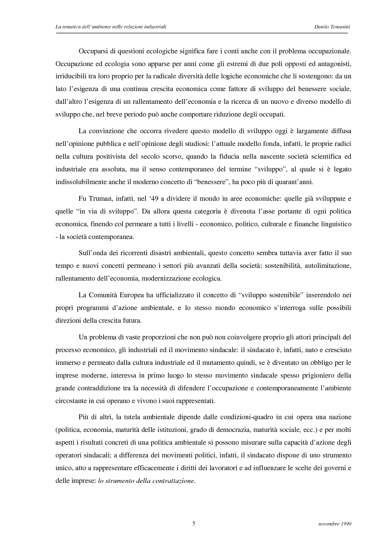 Anteprima della tesi: La tematica dell'ambiente nelle relazioni industriali, Pagina 2