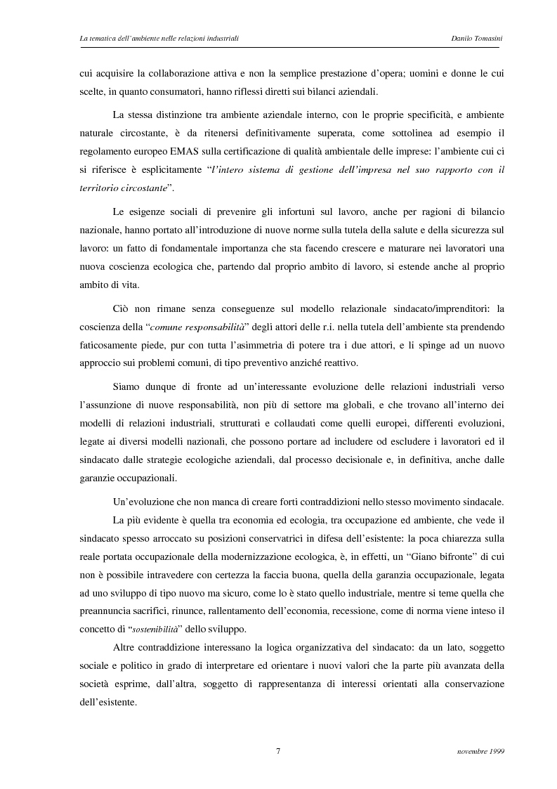 Anteprima della tesi: La tematica dell'ambiente nelle relazioni industriali, Pagina 4