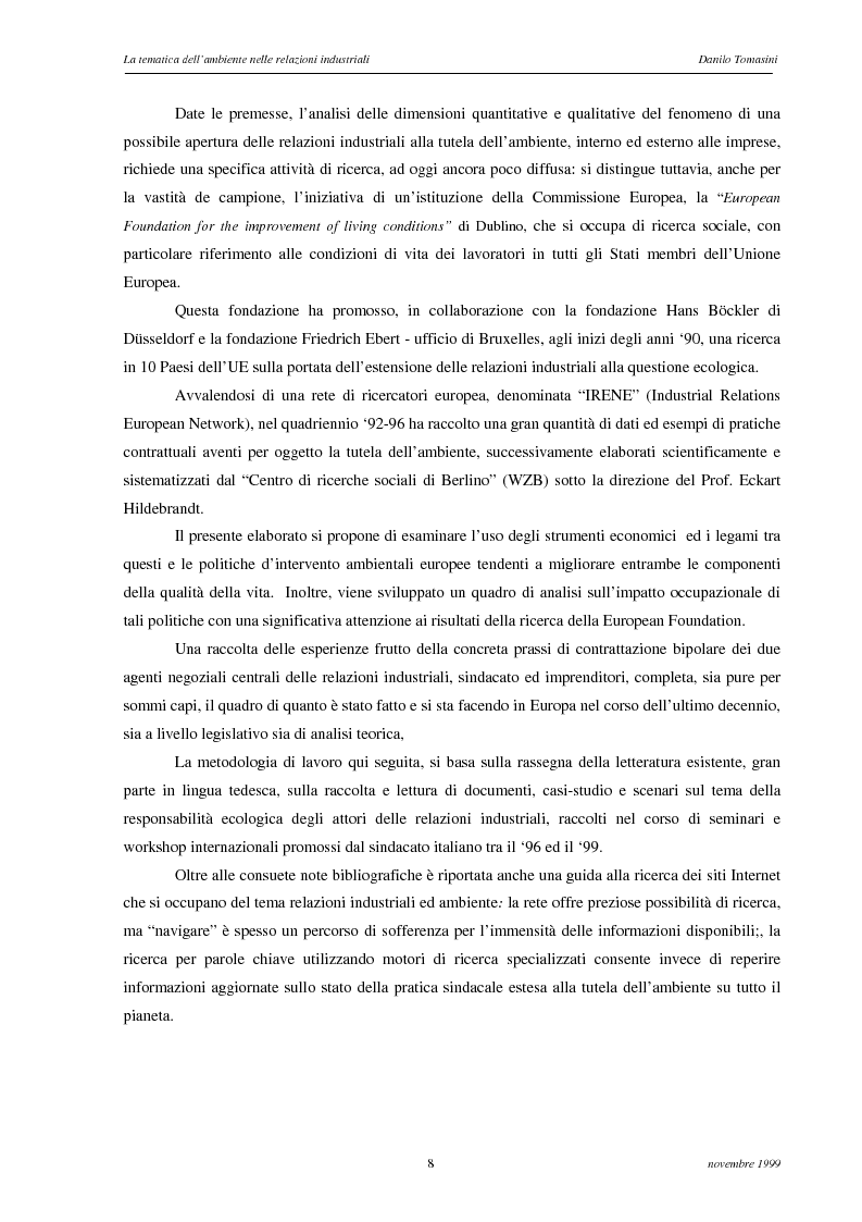 Anteprima della tesi: La tematica dell'ambiente nelle relazioni industriali, Pagina 5